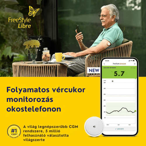Abott Freestyle Libre 1 vércukormérő szenzor 14 nap folyamatos méréssel - GluX