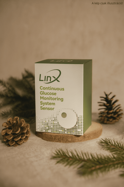 LinX folyamatos cukormérő szenzor glükózmonitor (CGM) szenzor (havi feliratkozással) + ajándék - GluX