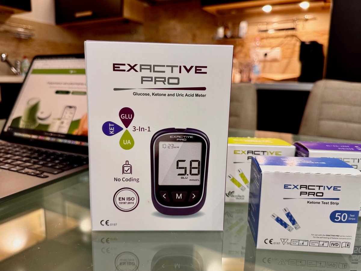 MicroTech Exactive Pro 3in1 – Vércukor, Ketontest és Húgysav szint mérés egy készülékben - GluX