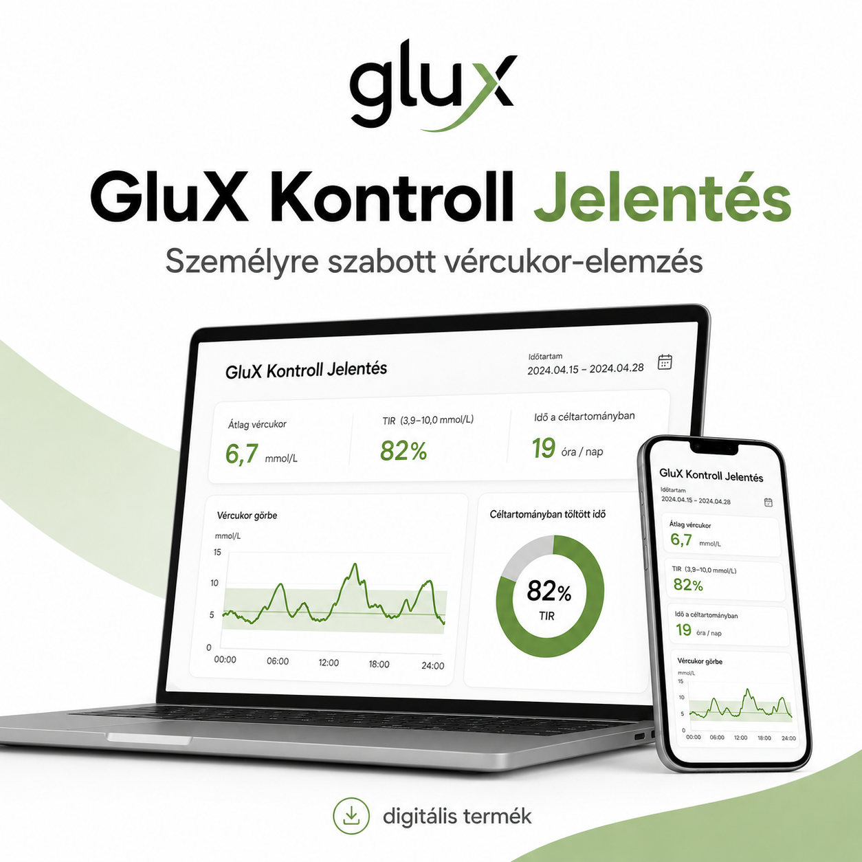 GluX Kontroll – Személyre szabott vércukor-elemzés és tanácsadás
